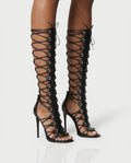 NOLA Lace-Up Knee-High Stiletto Heels