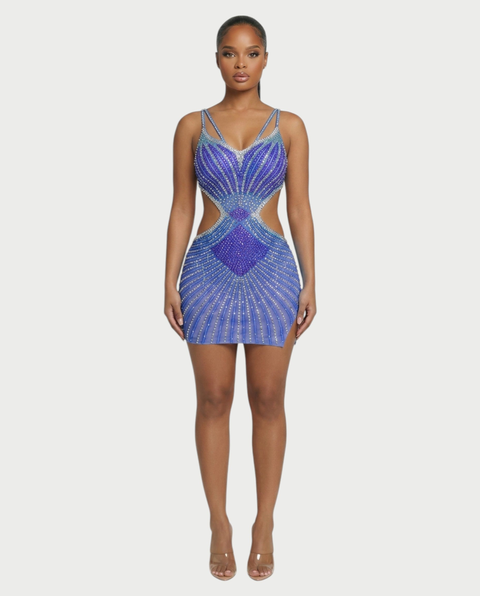 BRELLIE Crystal Cut-out Bodycon Mini Dress