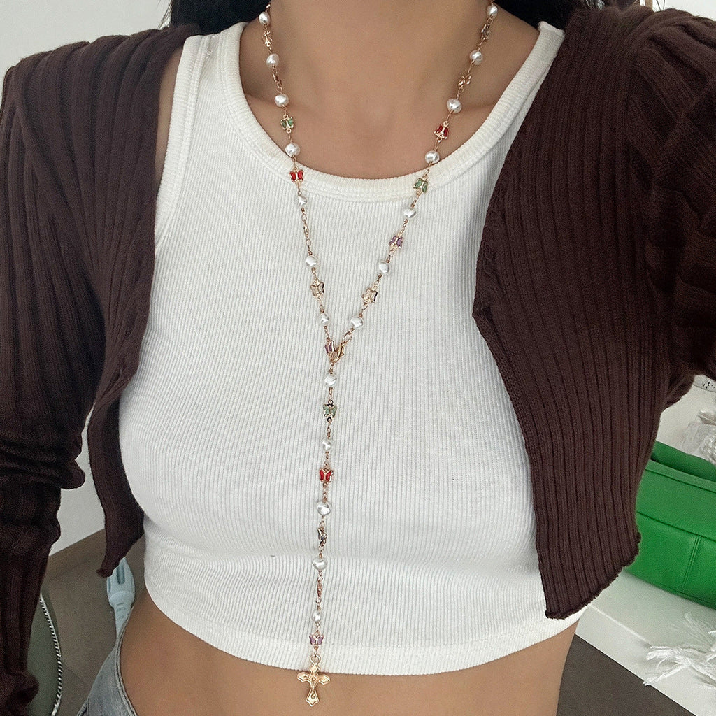 Butterfly Gemstone Gold Necklace
