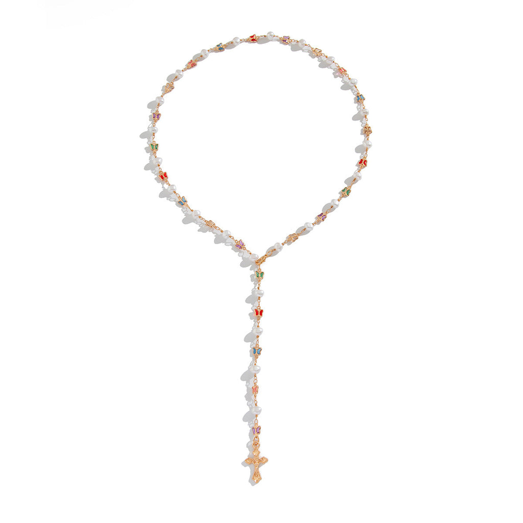 Butterfly Gemstone Gold Necklace
