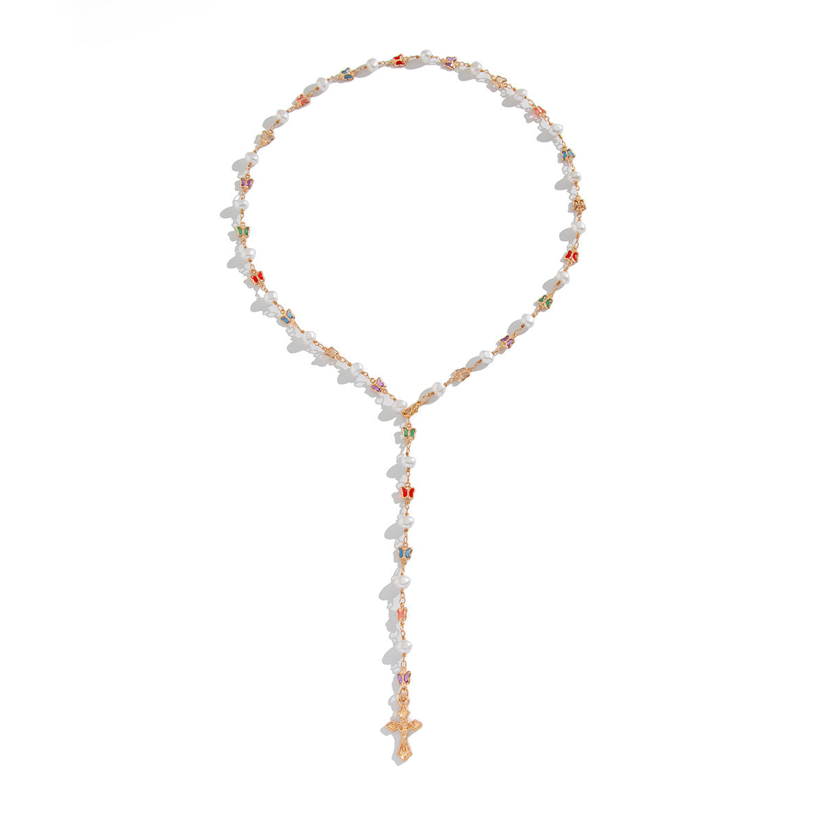 Butterfly Gemstone Gold Necklace