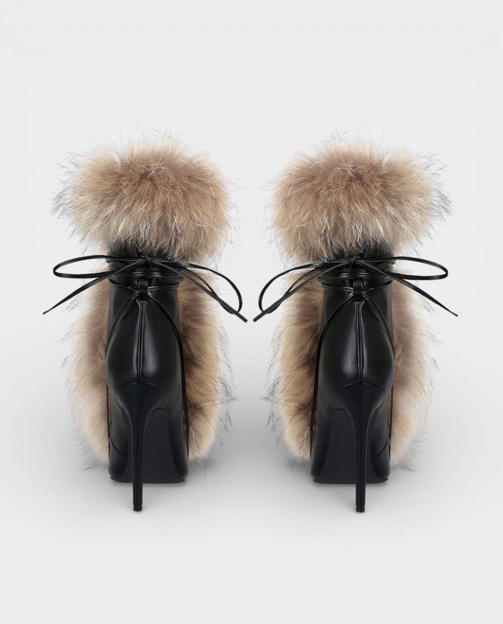 LORINA Faux-Fur Pointed-Toe Bootie Heels