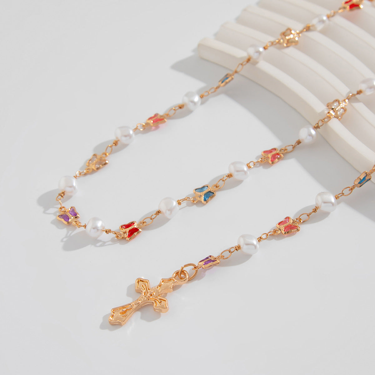 Butterfly Gemstone Gold Necklace