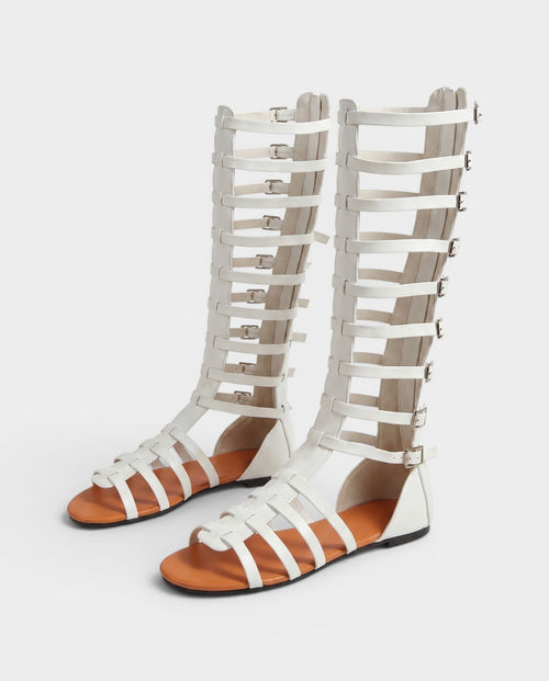 RAKINA Strappy Gladiator Knee-High Flat Sandals