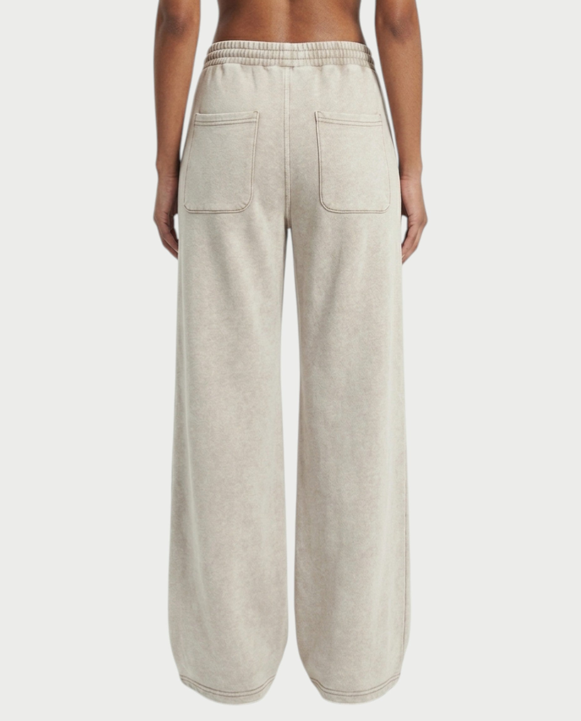 ASHINA Washed Zip-Up Jacket & Wide-Leg Drawstring Pants Set