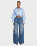 XENA Vintage Wide-Leg High-Waist Denim Pants