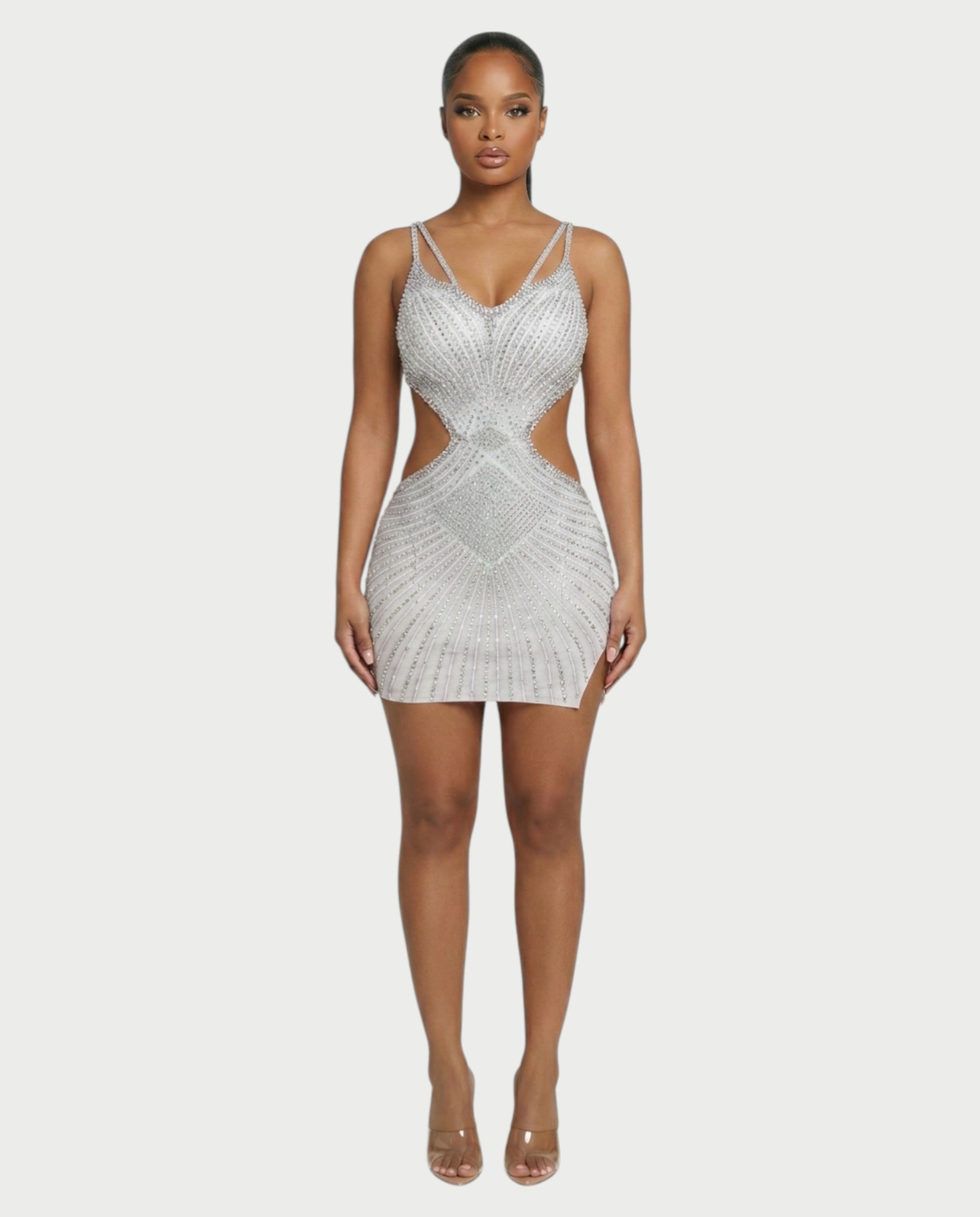 BRELLIE Crystal Cut-out Bodycon Mini Dress