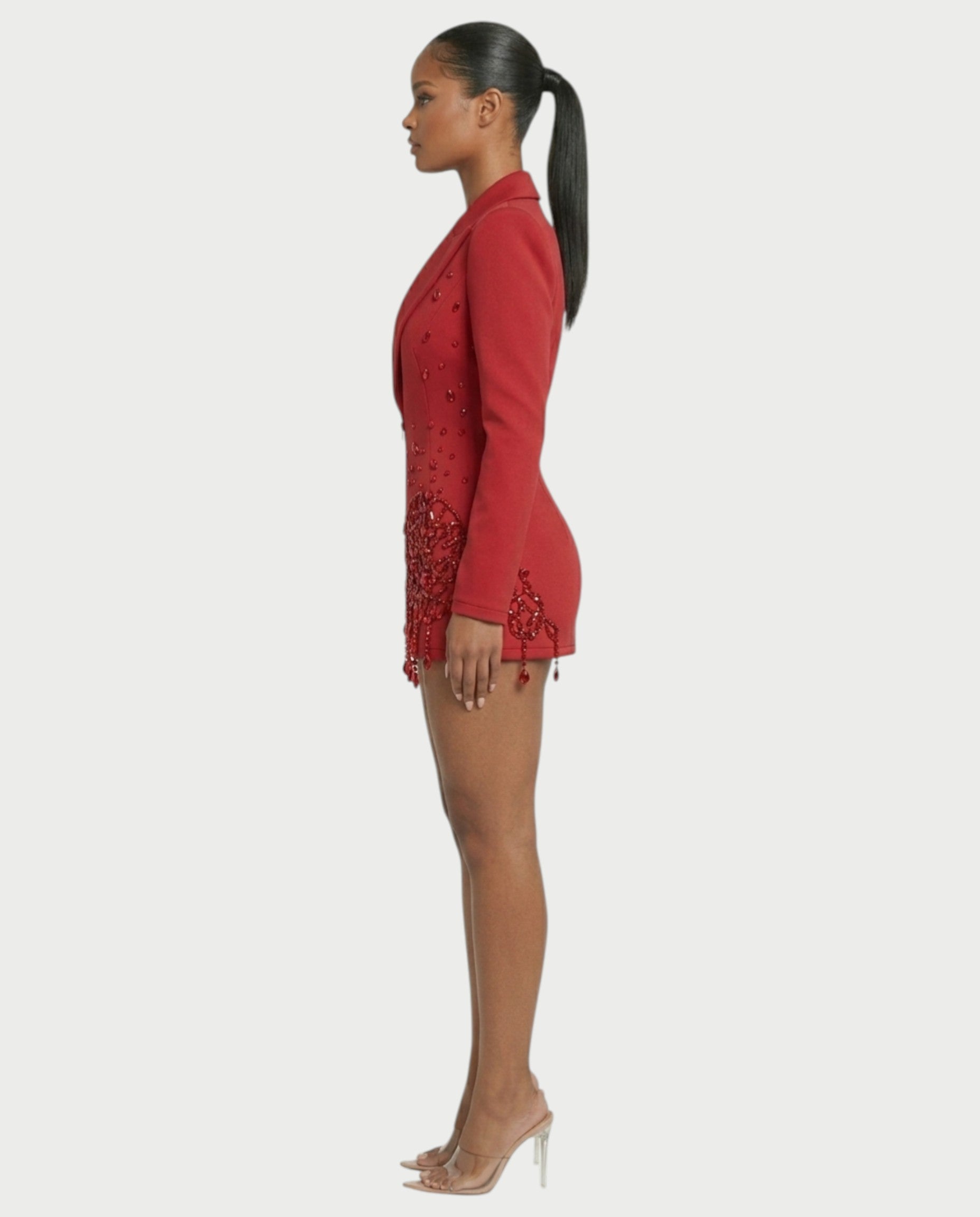 FIOR Pearl & Crystal Blazer Mini Dress