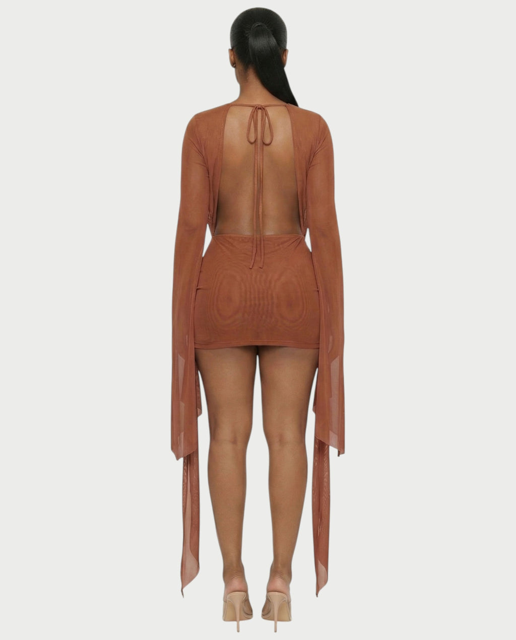 CAROL Cowl Neck Draped Mini Dress
