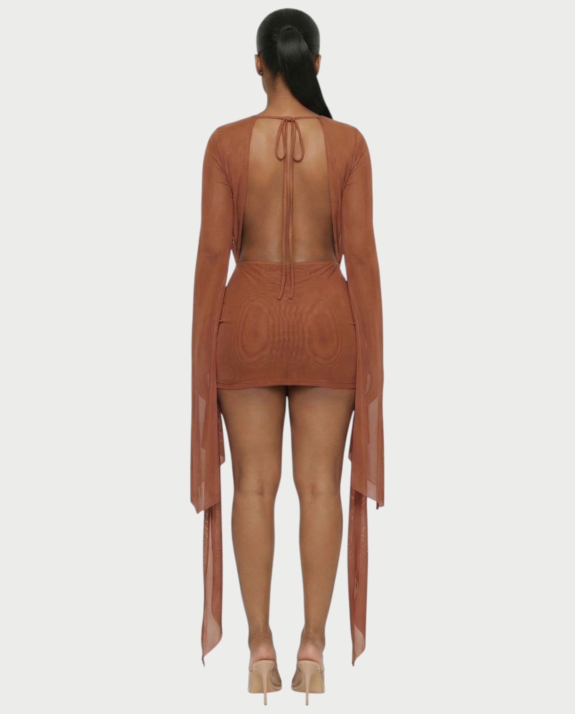CAROL Cowl Neck Draped Mini Dress
