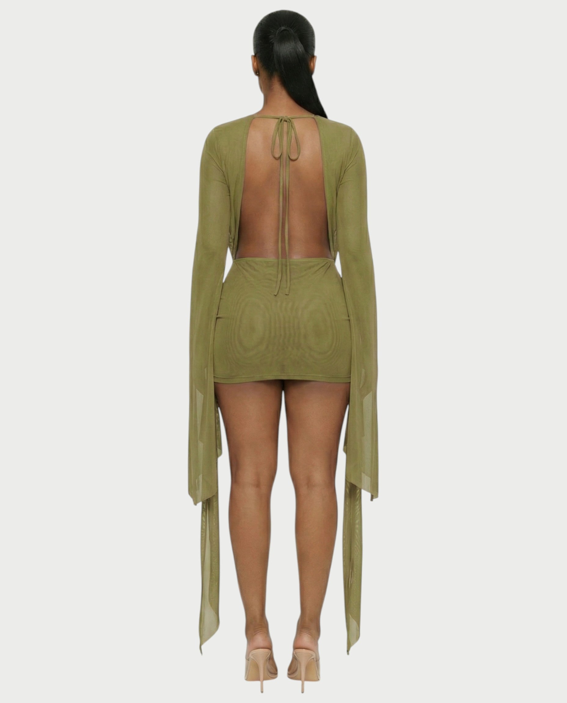 CAROL Cowl Neck Draped Mini Dress