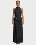 ANIYA Halter Draped A Line Maxi Dress