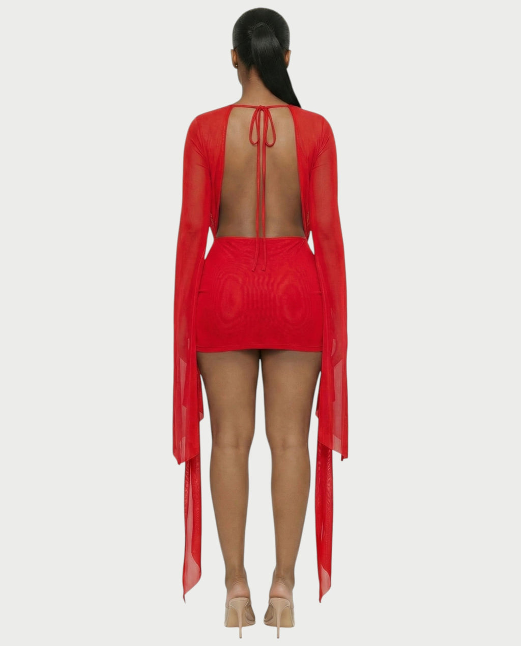 CAROL Cowl Neck Draped Mini Dress