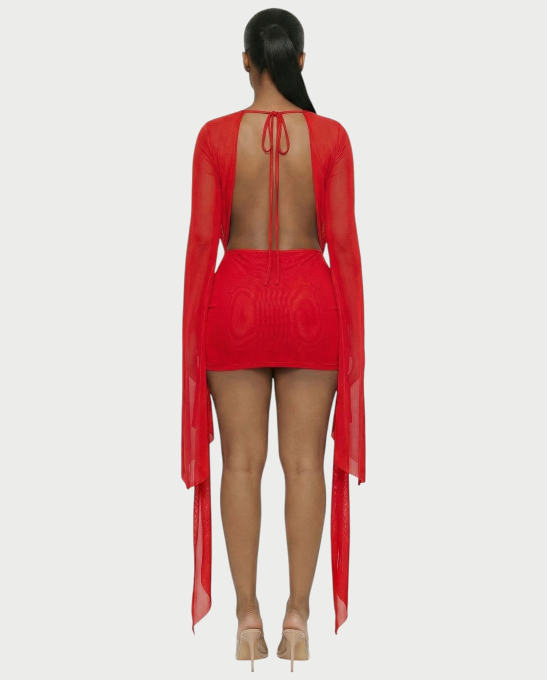 CAROL Cowl Neck Draped Mini Dress