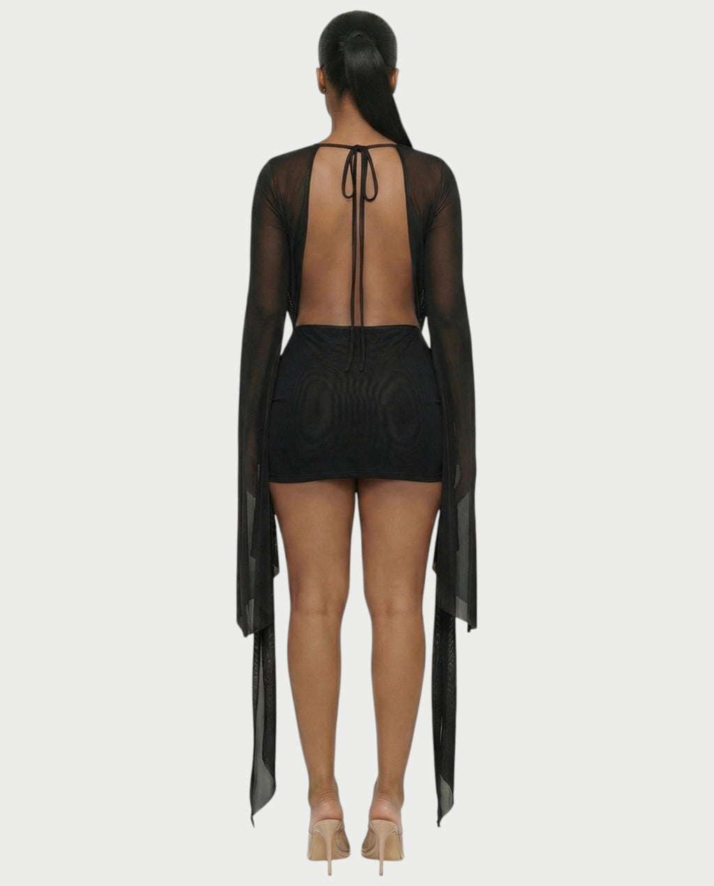 CAROL Cowl Neck Draped Mini Dress