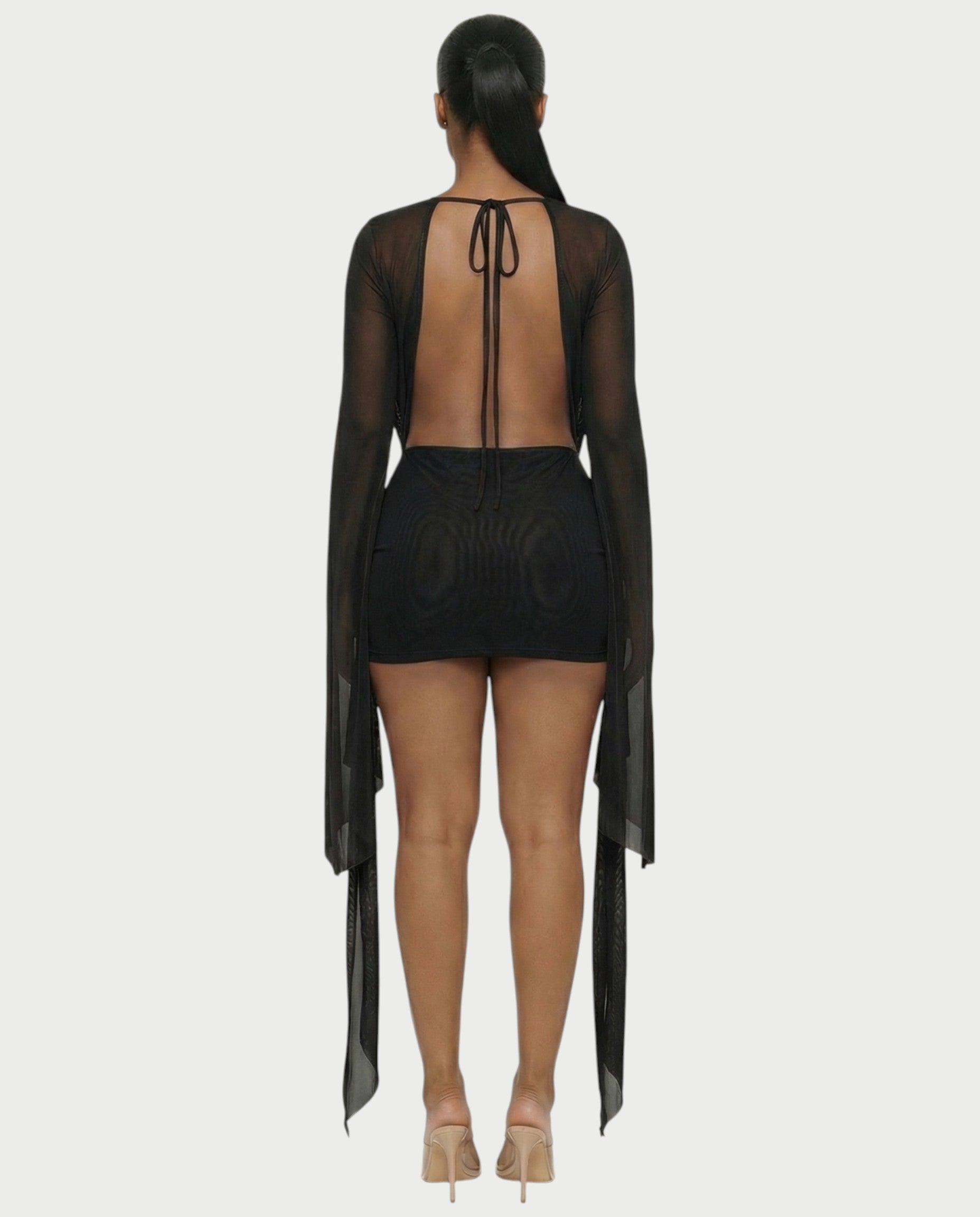 CAROL Cowl Neck Draped Mini Dress
