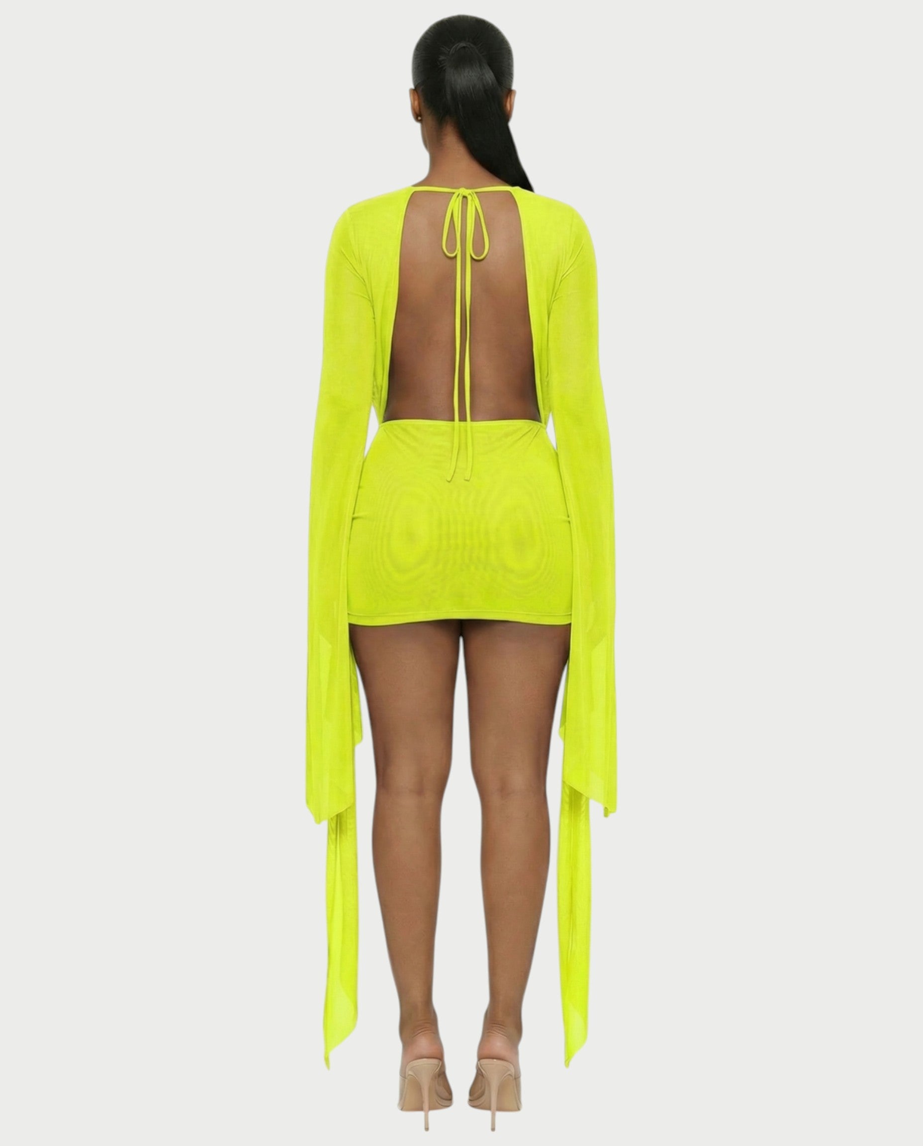 CAROL Cowl Neck Draped Mini Dress
