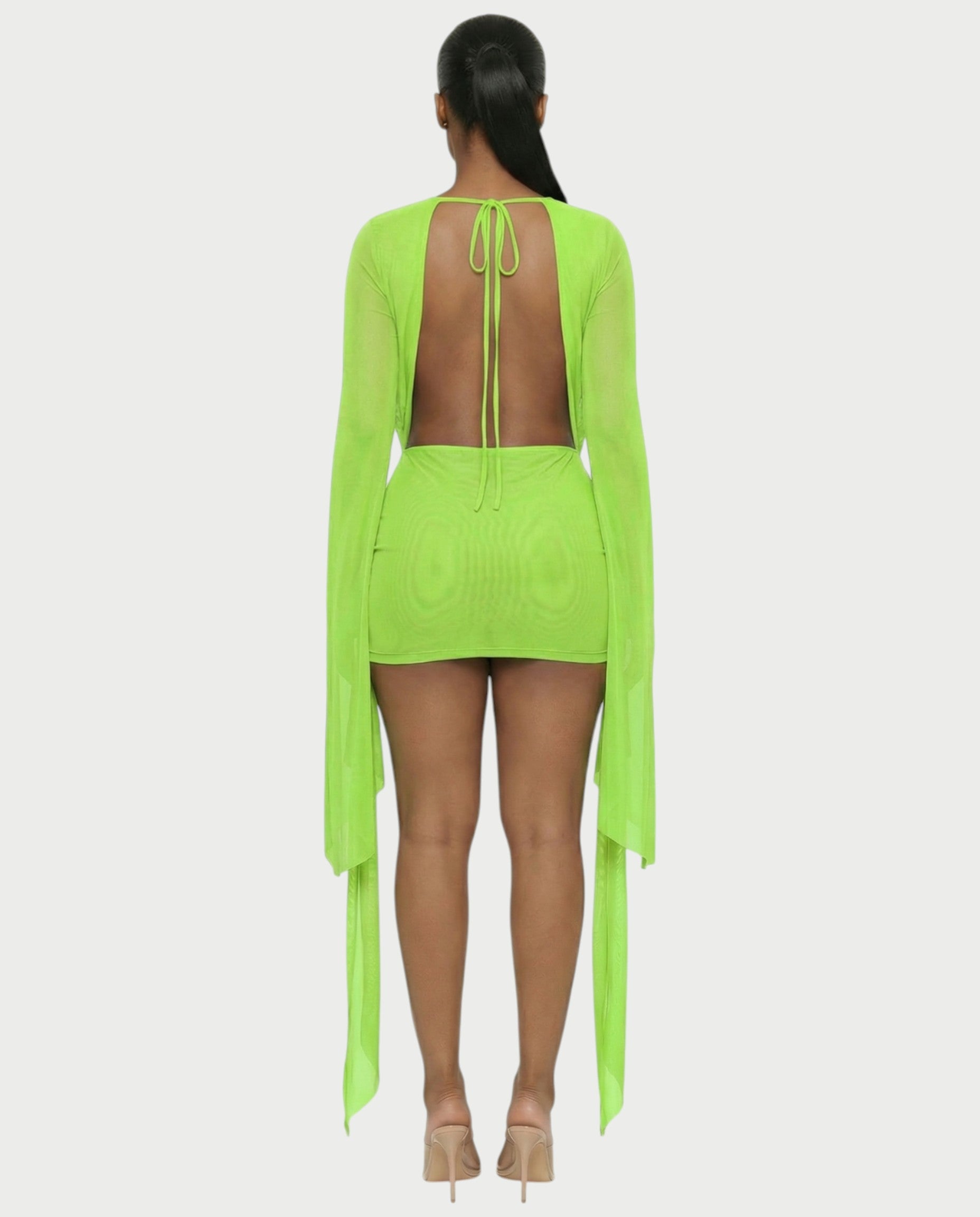 CAROL Cowl Neck Draped Mini Dress