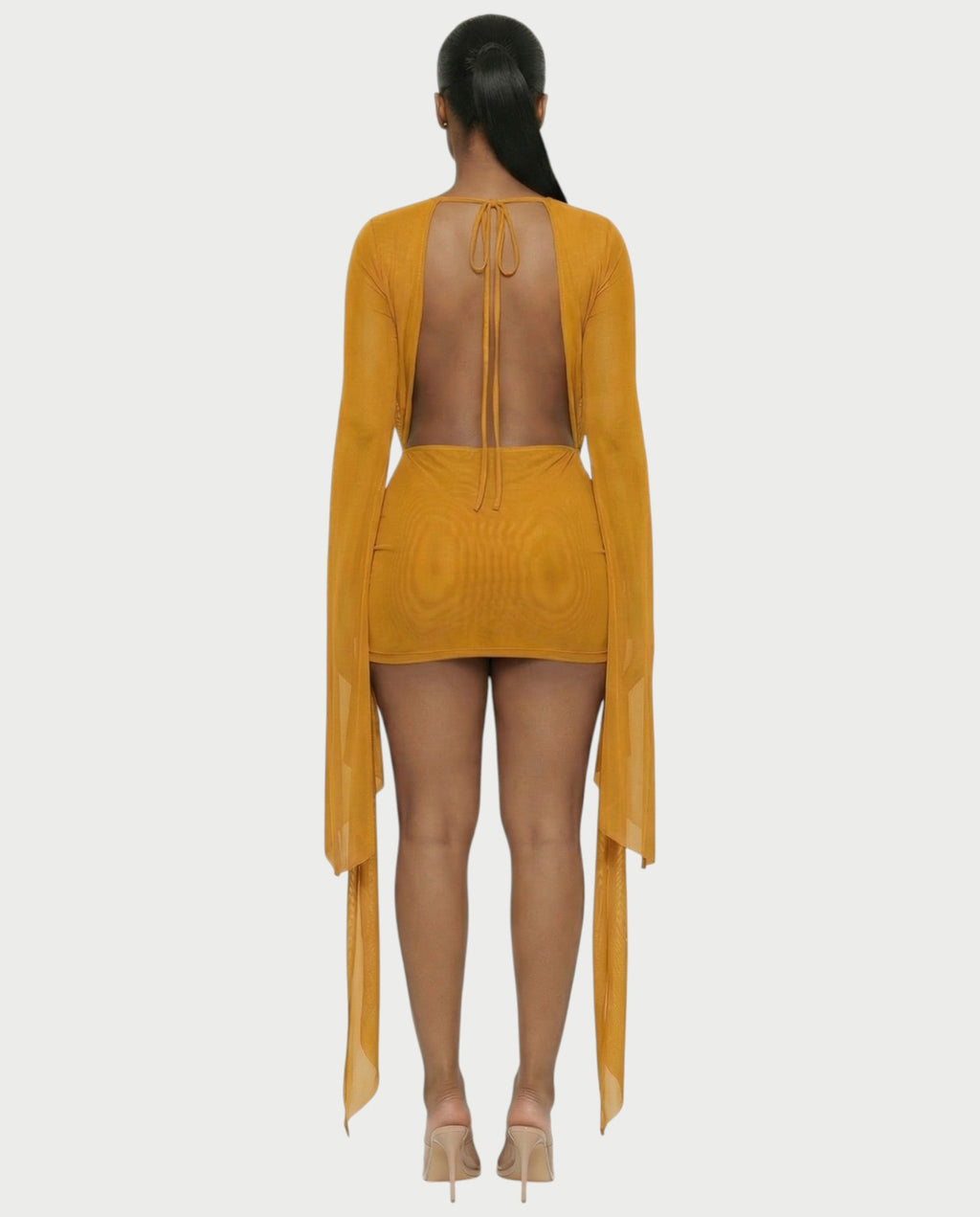 CAROL Cowl Neck Draped Mini Dress