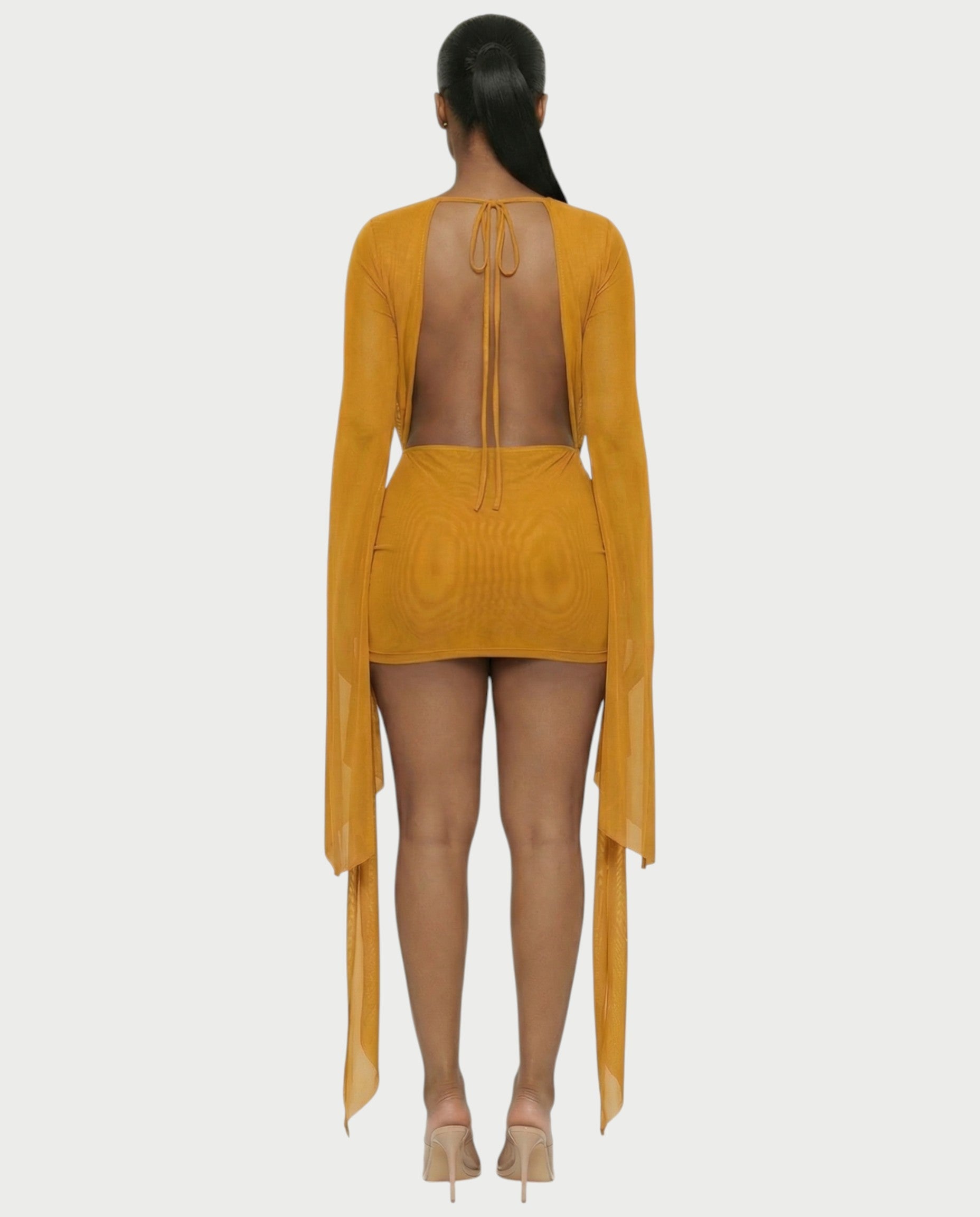 CAROL Cowl Neck Draped Mini Dress