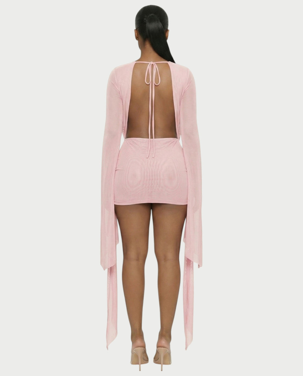 CAROL Cowl Neck Draped Mini Dress