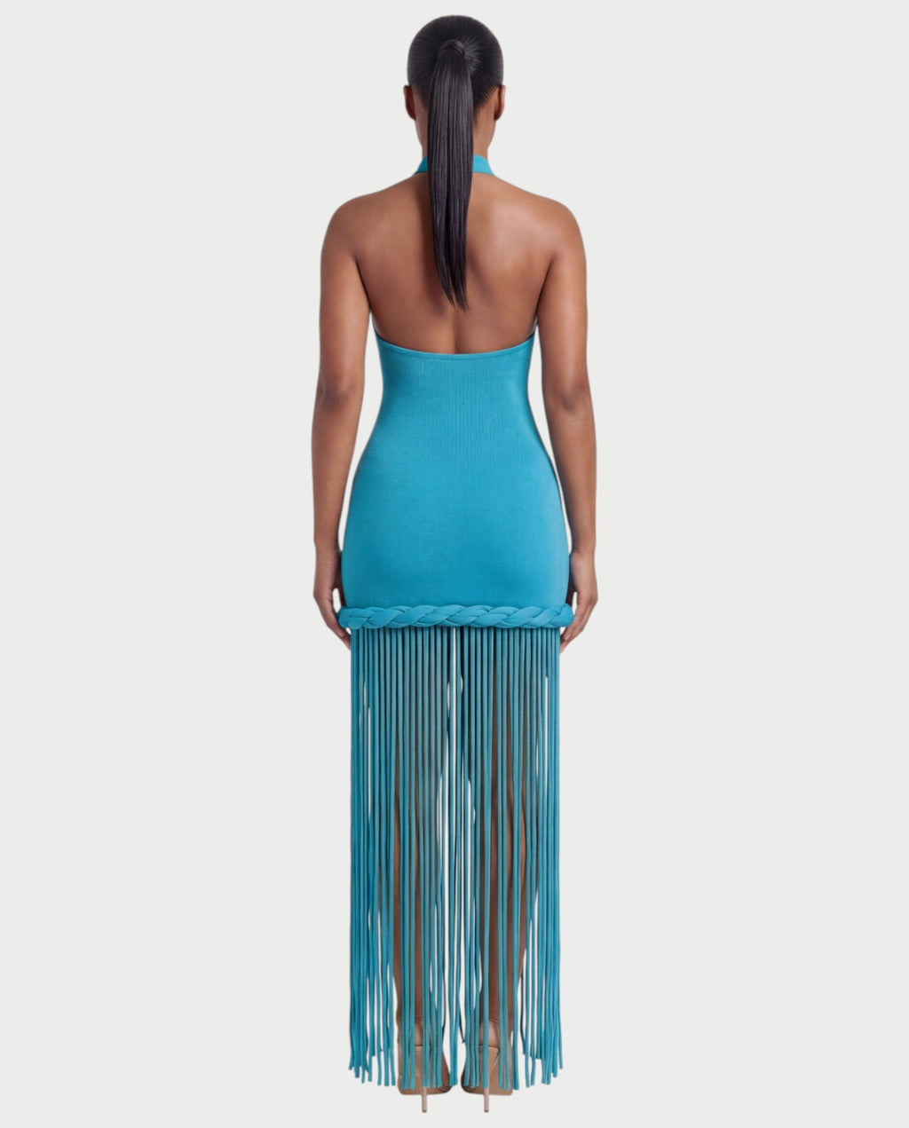 NIARA Braided Hem Bodycon Maxi Dress