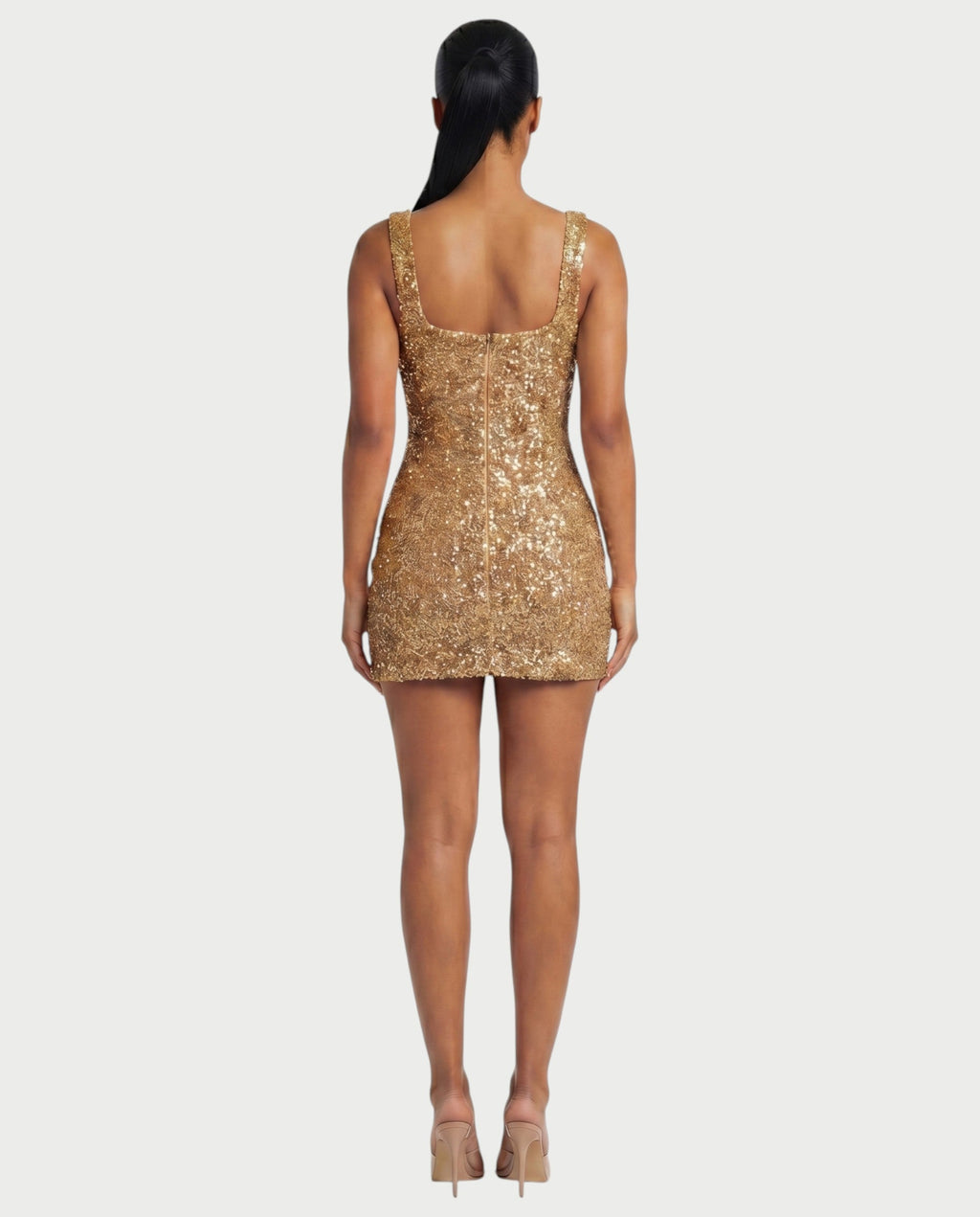 ABELA Sequin Scoop Neck Bodycon Mini Dress