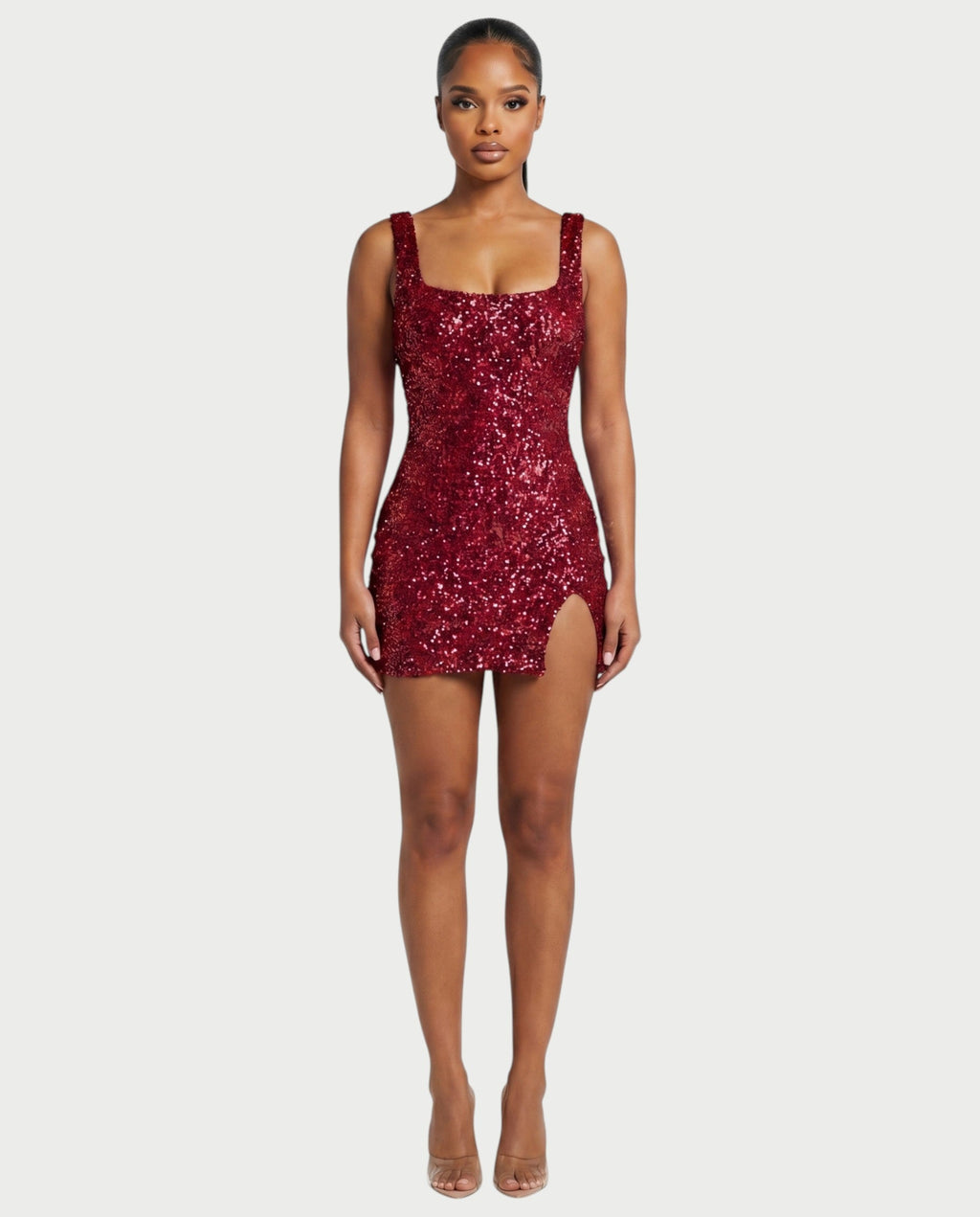 ABELA Sequin Scoop Neck Bodycon Mini Dress