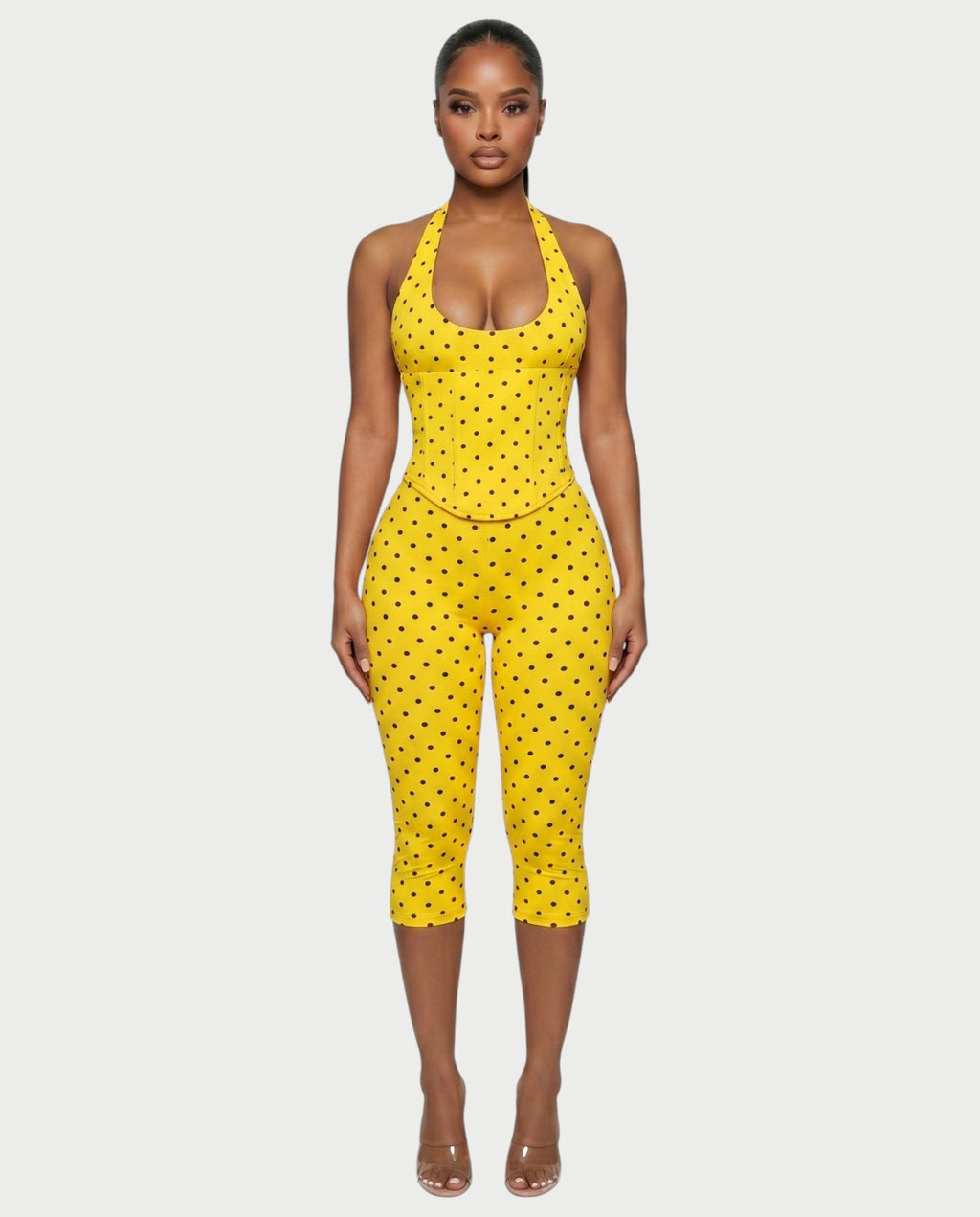 LERANIA Polka Dot Jumpsuit & Corset Set