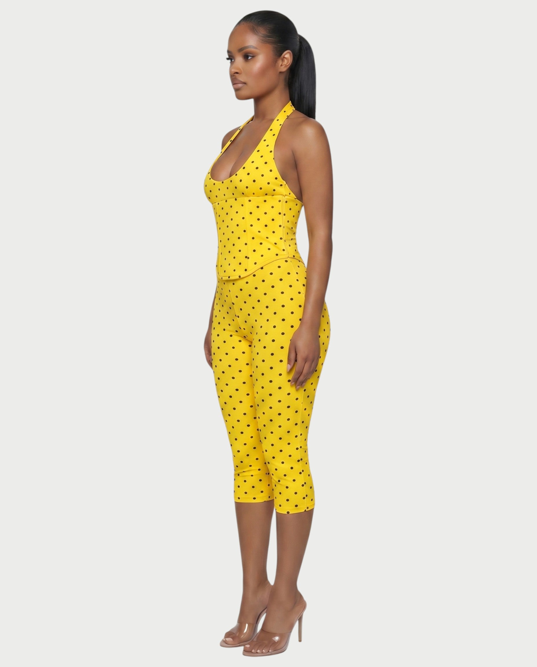 LERANIA Polka Dot Jumpsuit & Corset Set