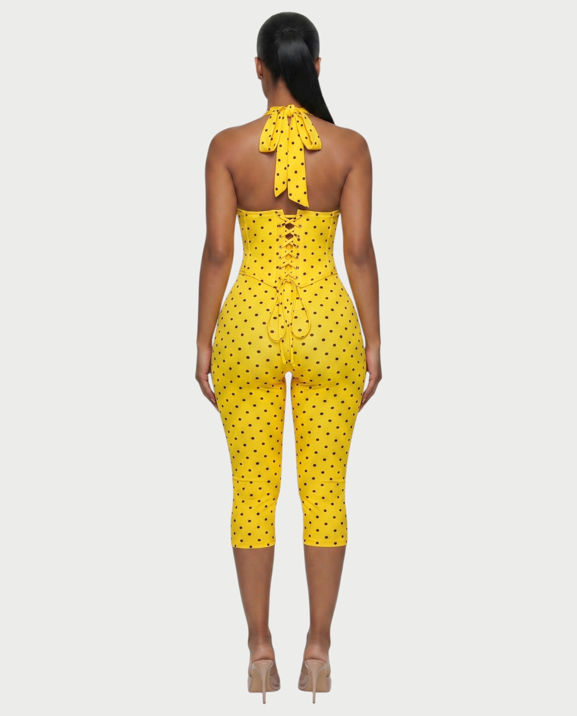 LERANIA Polka Dot Jumpsuit & Corset Set