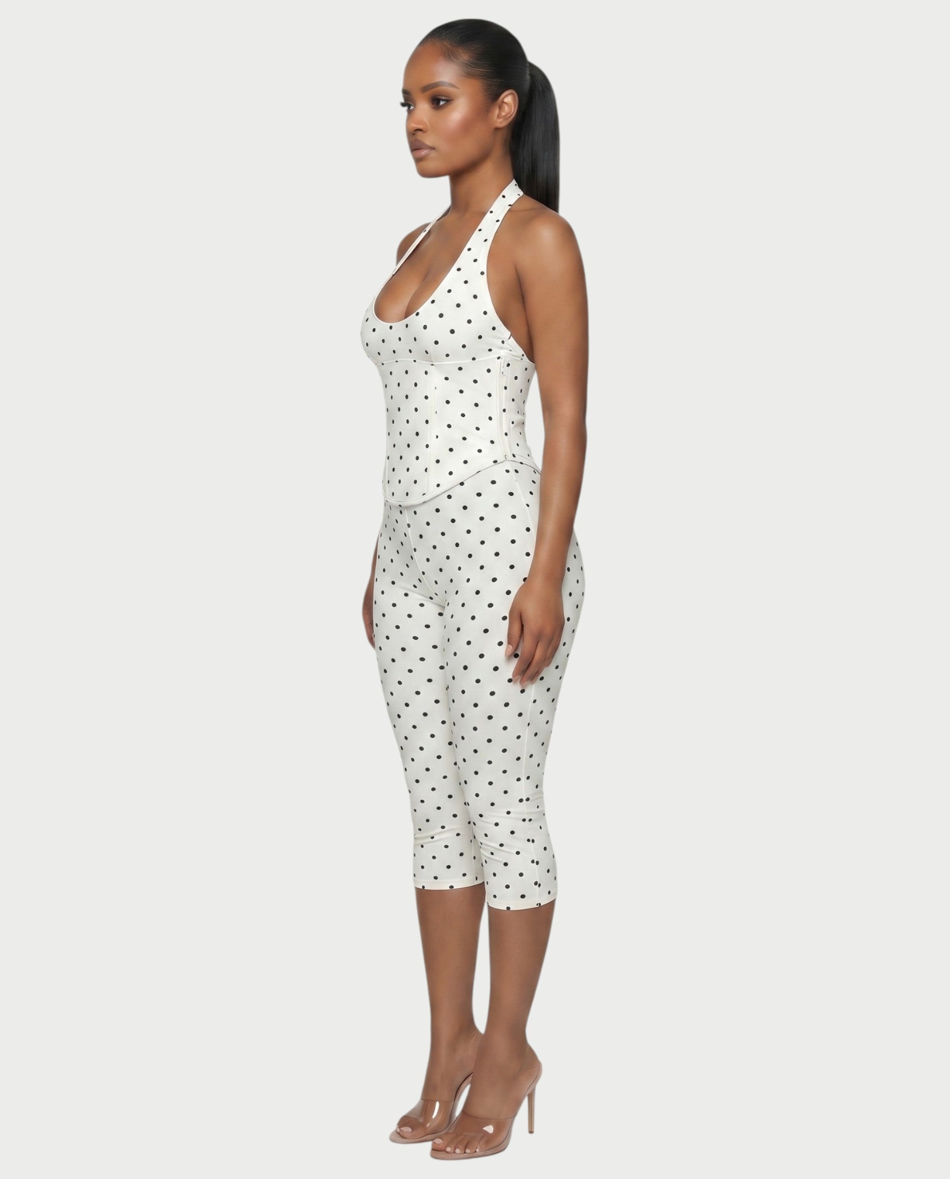 LERANIA Polka Dot Jumpsuit & Corset Set
