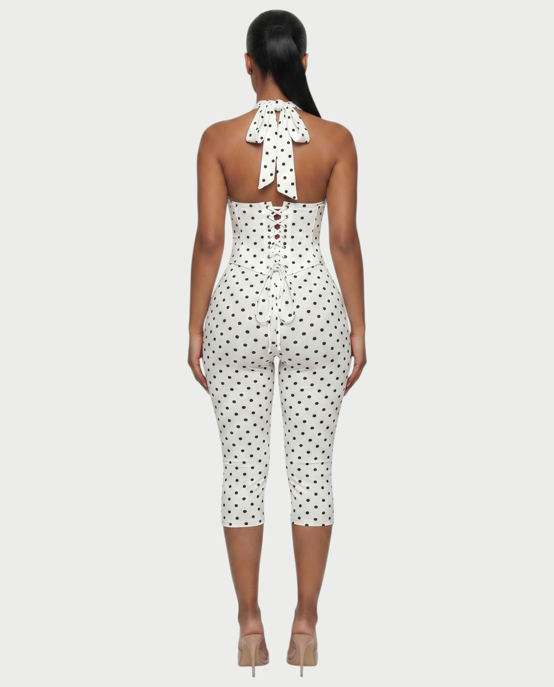 LERANIA Polka Dot Jumpsuit & Corset Set