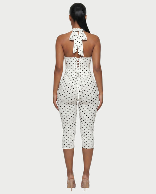LERANIA Polka Dot Jumpsuit & Corset Set