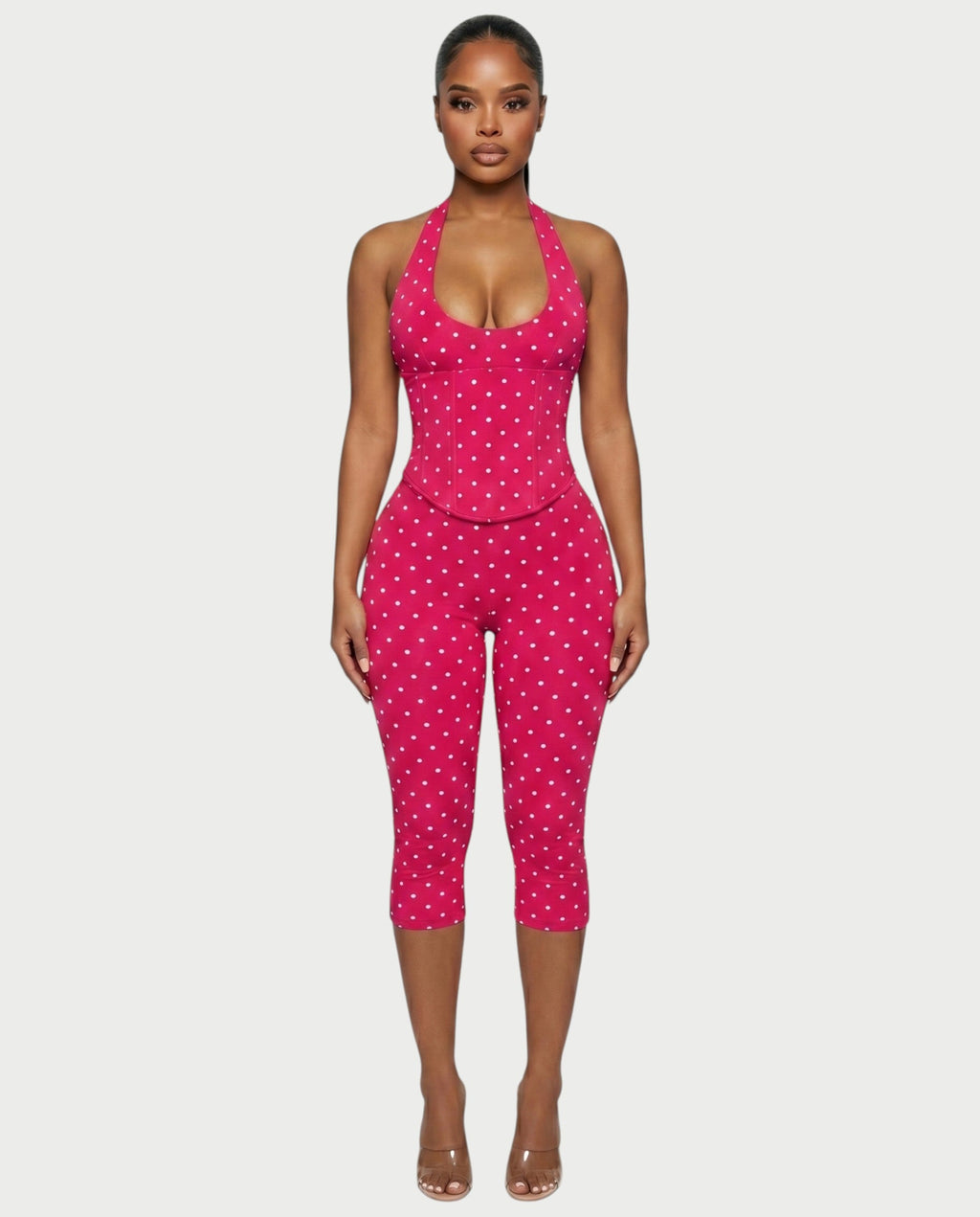 LERANIA Polka Dot Jumpsuit & Corset Set