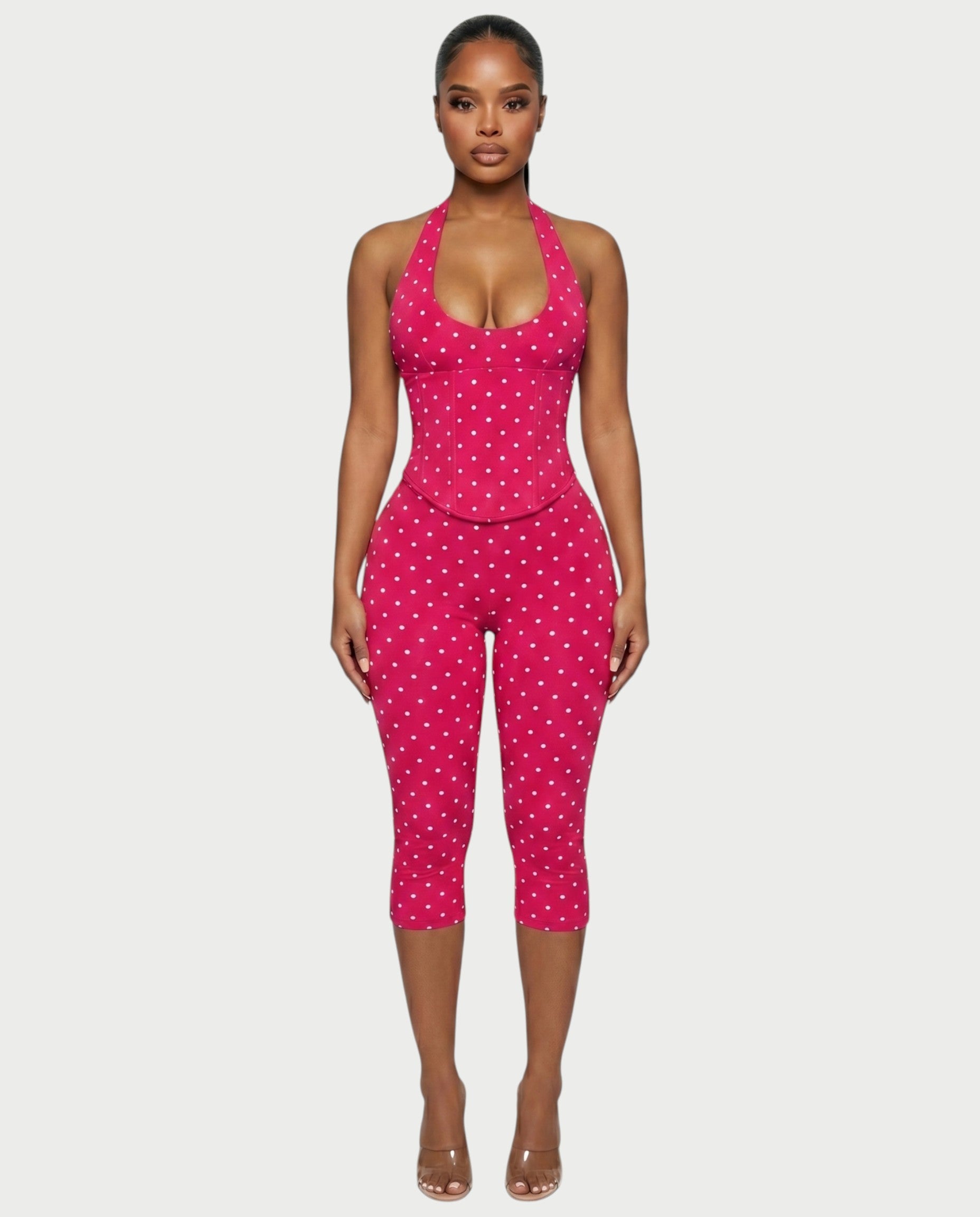 LERANIA Polka Dot Jumpsuit & Corset Set