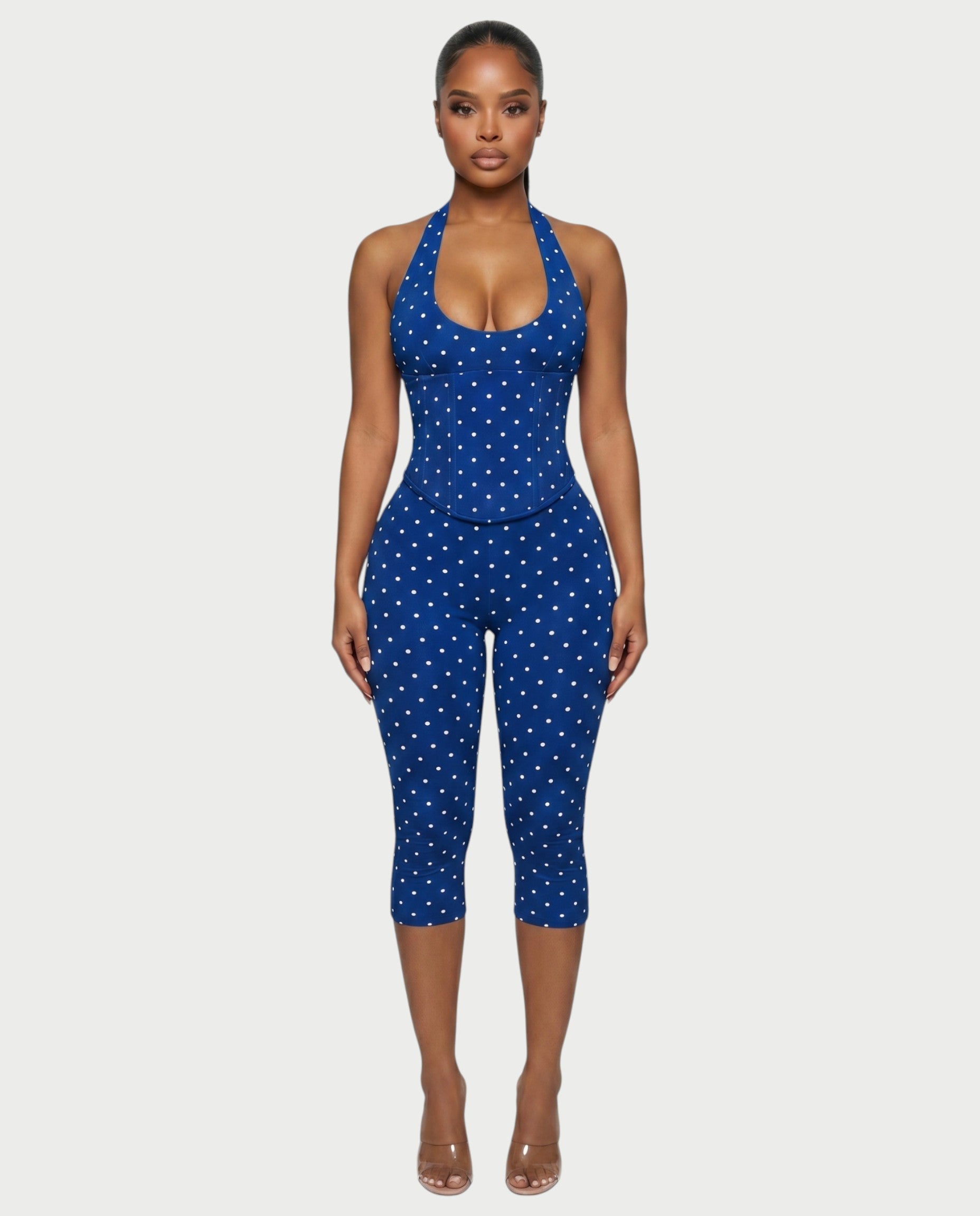 LERANIA Polka Dot Jumpsuit & Corset Set
