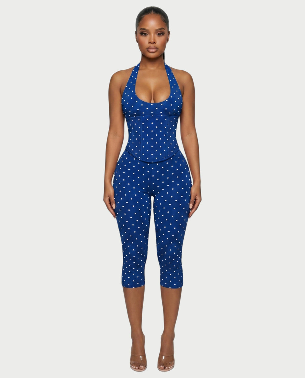 LERANIA Polka Dot Jumpsuit & Corset Set