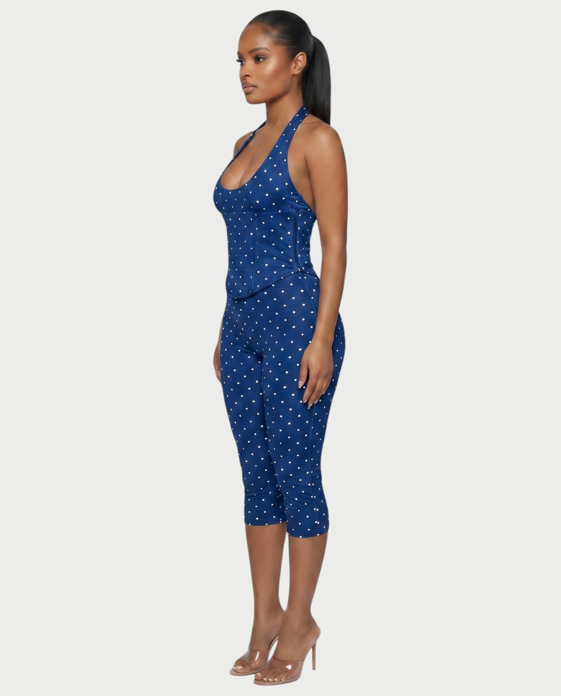 LERANIA Polka Dot Jumpsuit & Corset Set
