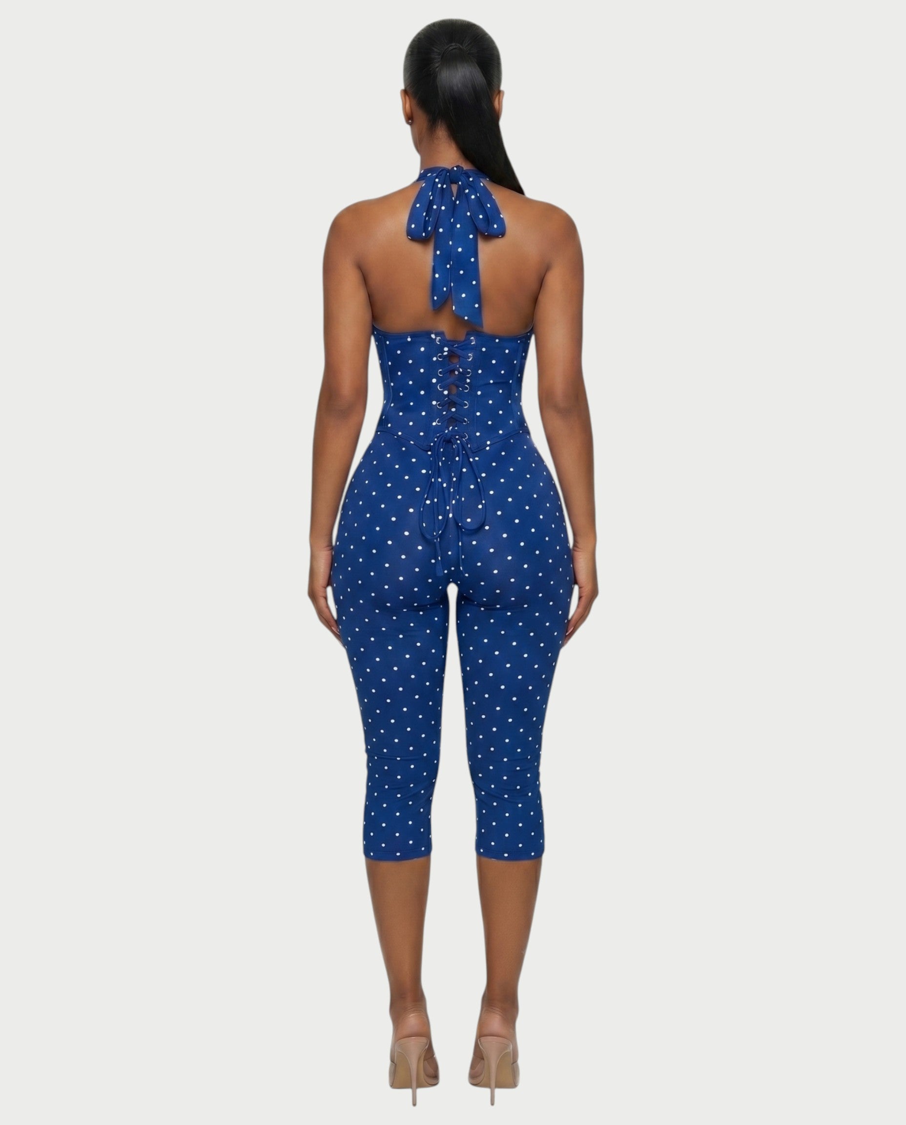 LERANIA Polka Dot Jumpsuit & Corset Set