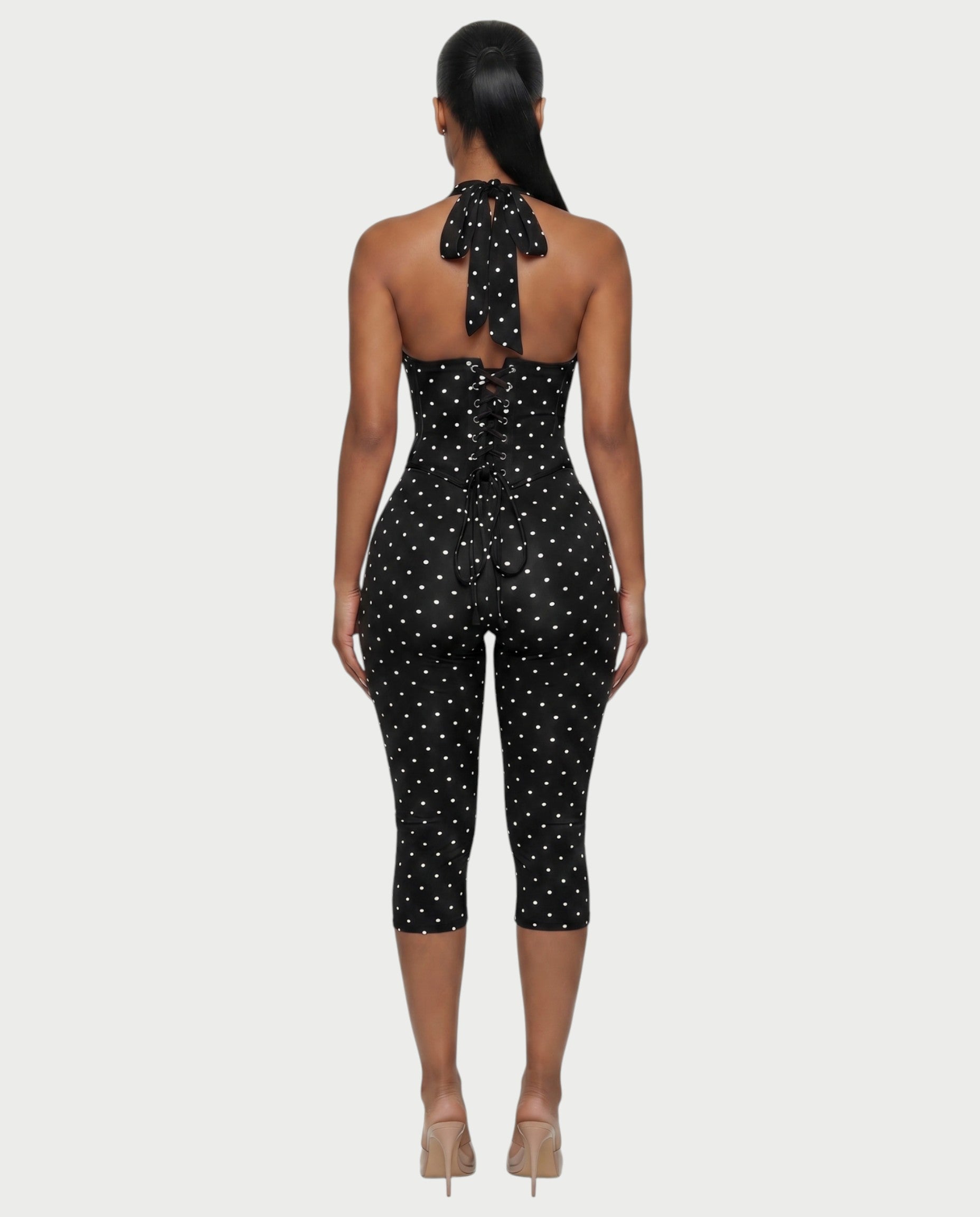 LERANIA Polka Dot Jumpsuit & Corset Set