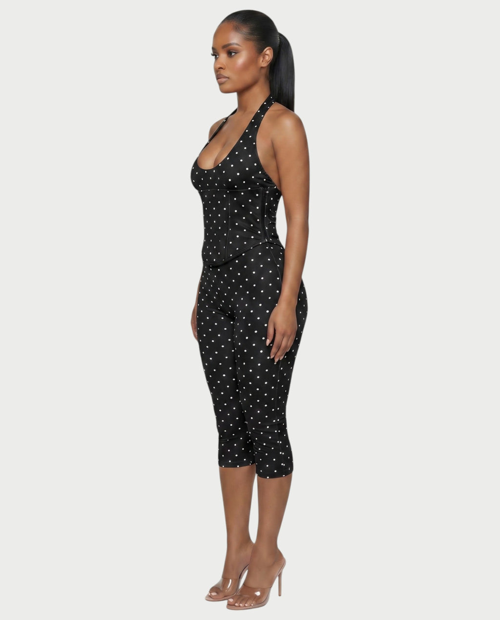 LERANIA Polka Dot Jumpsuit & Corset Set