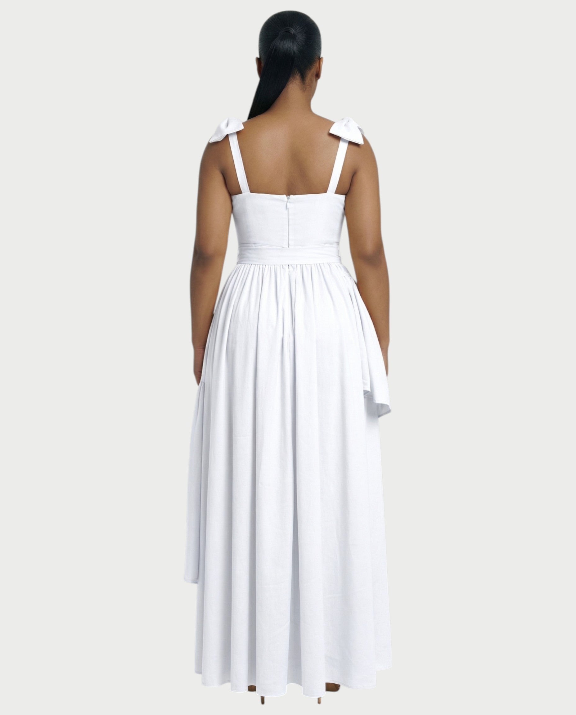 NARIMA Bow Ruffle Maxi Dress