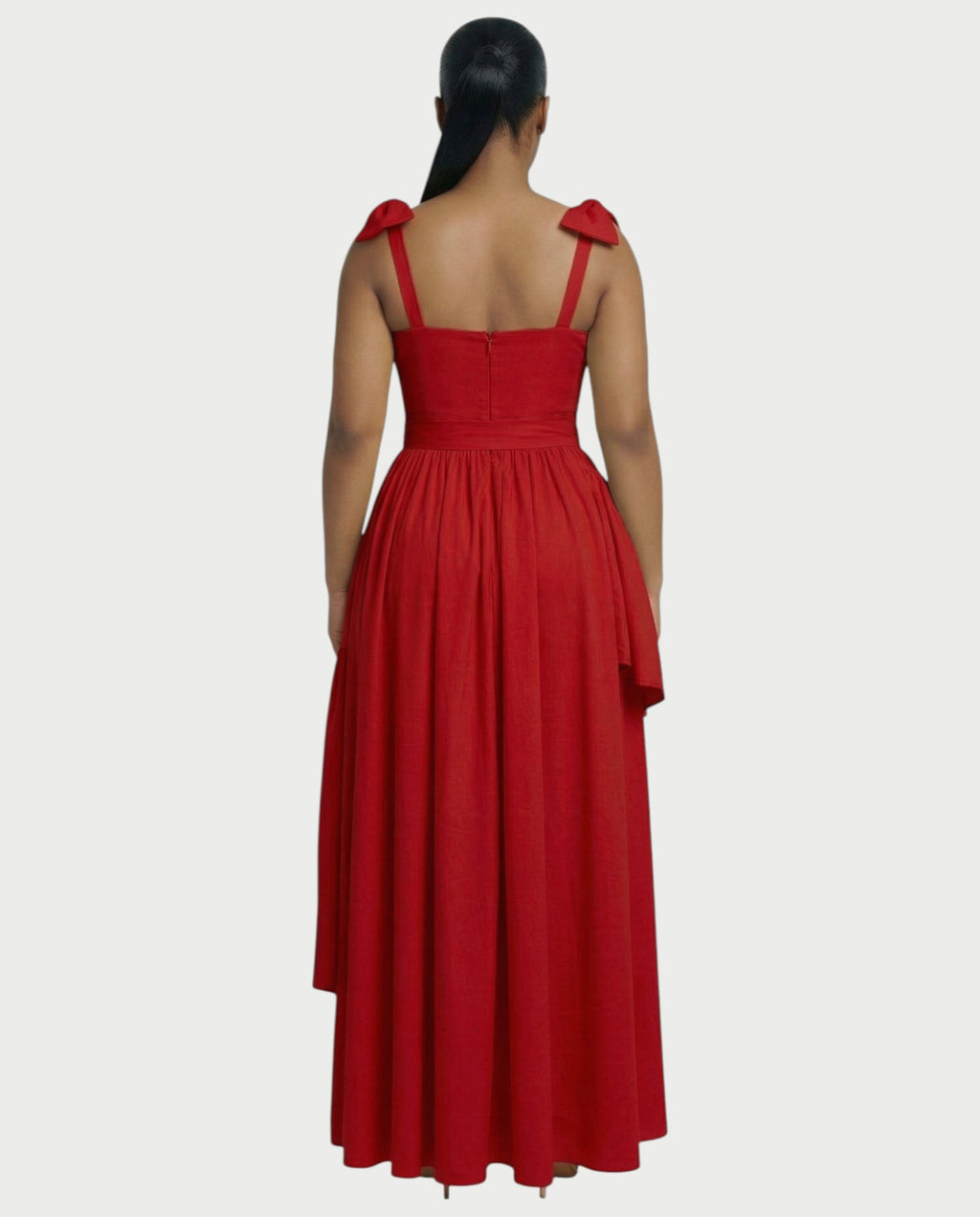 NARIMA Bow Ruffle Maxi Dress