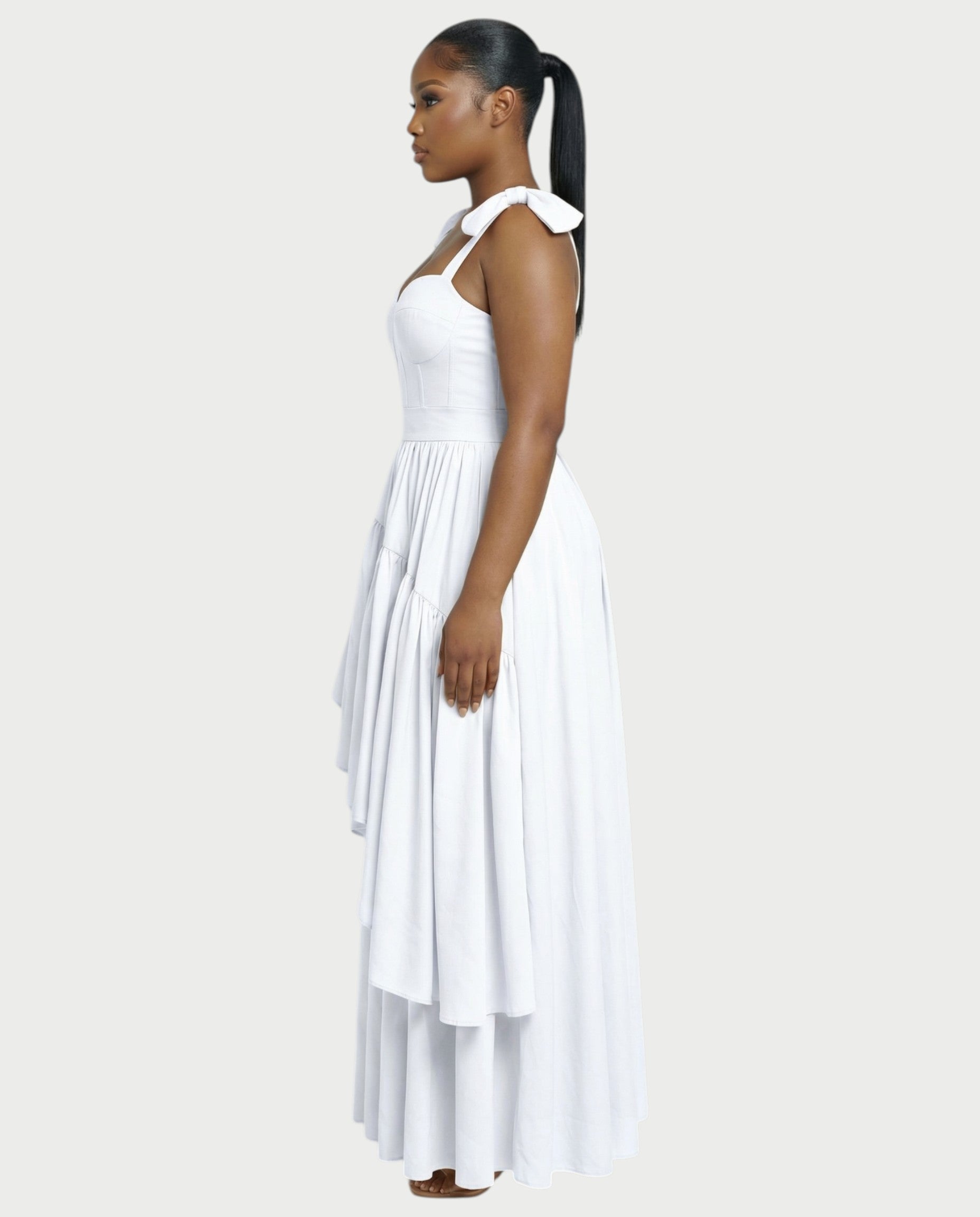NARIMA Bow Ruffle Maxi Dress
