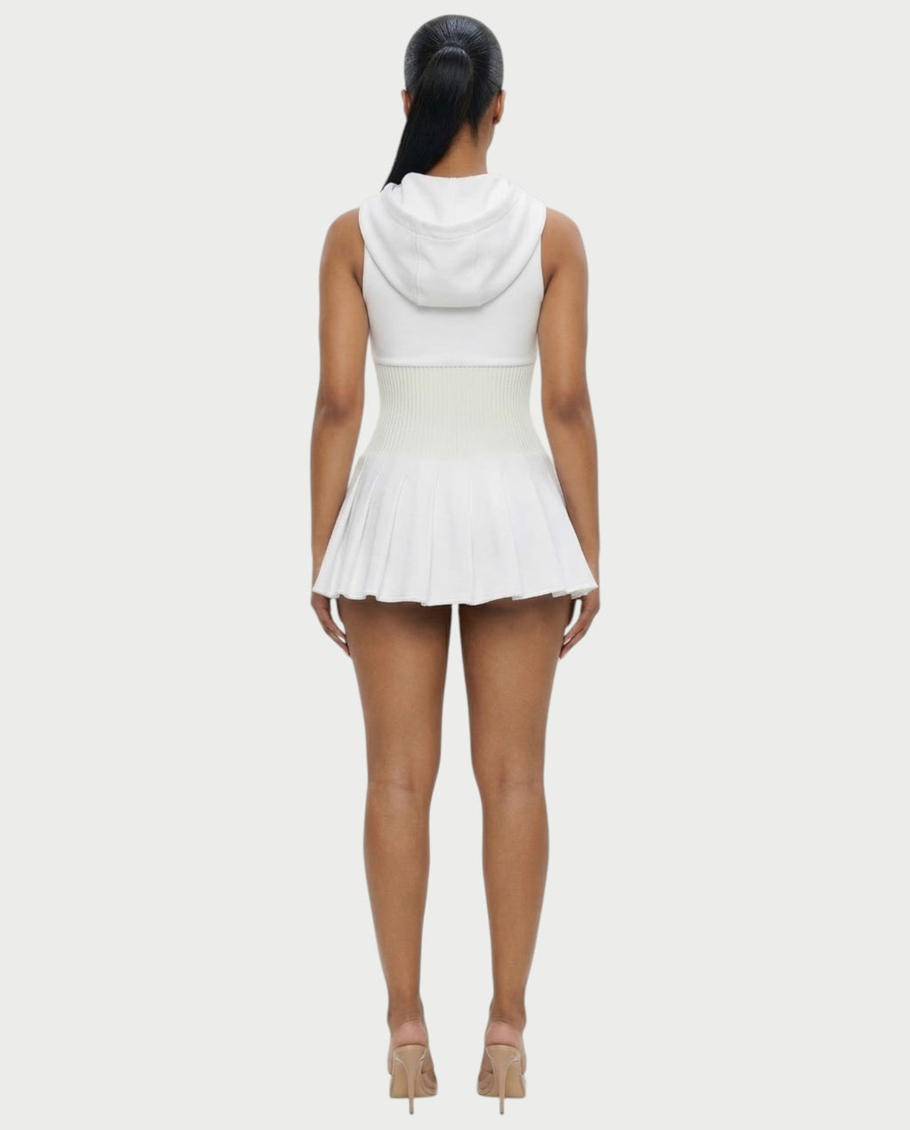 KARYS Zip-Front Hooded Mini Dress
