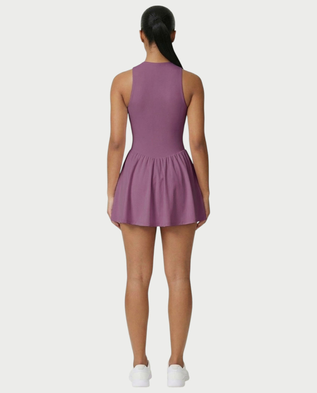 CAPRICE Zip-Front Sport Flared Tennis Skirt Mini Dress