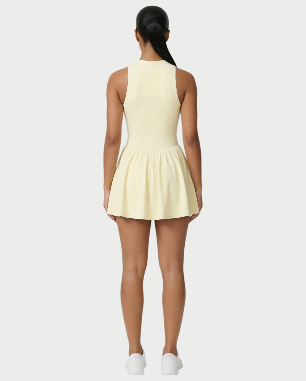 CAPRICE Zip-Front Sport Flared Tennis Skirt Mini Dress