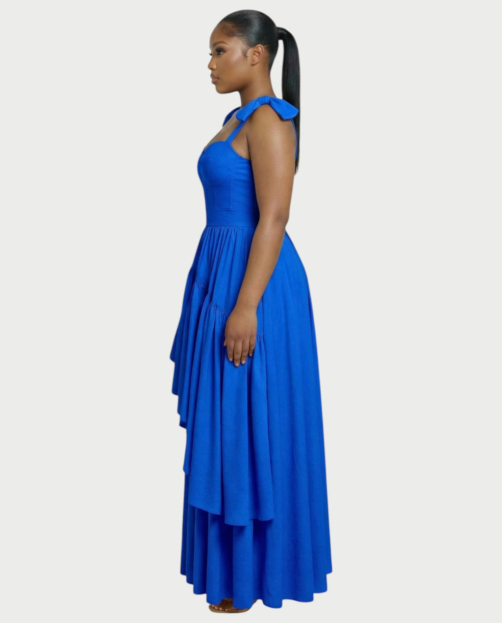NARIMA Bow Ruffle Maxi Dress