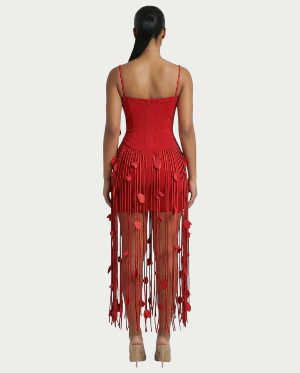 AYONA Camisole Top & High-waisted Tassel Skirt Set